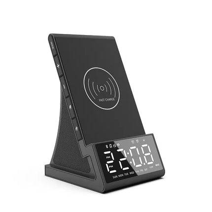 Multi-Functional Integrated Bluetooth Alarm Clock Home Bed Head Speaker Mobile Phone Holder Wireless Charger Radio
