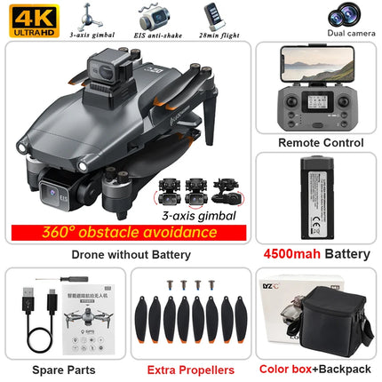 L600 PRO MAX GPS Drone Professional 4K 3-Axis PTZ HD Dual Camera Obstacle Avoidance Brushless Motor 5G WIFI RC Quadcopter Toys