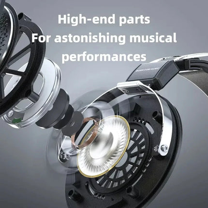 FiiO JT1 3.5mm Studio Wired Headphones with Microphone HiFi Sound Headset 50mm Diaphragms Driver Recording Custom PC Gamer Gifts