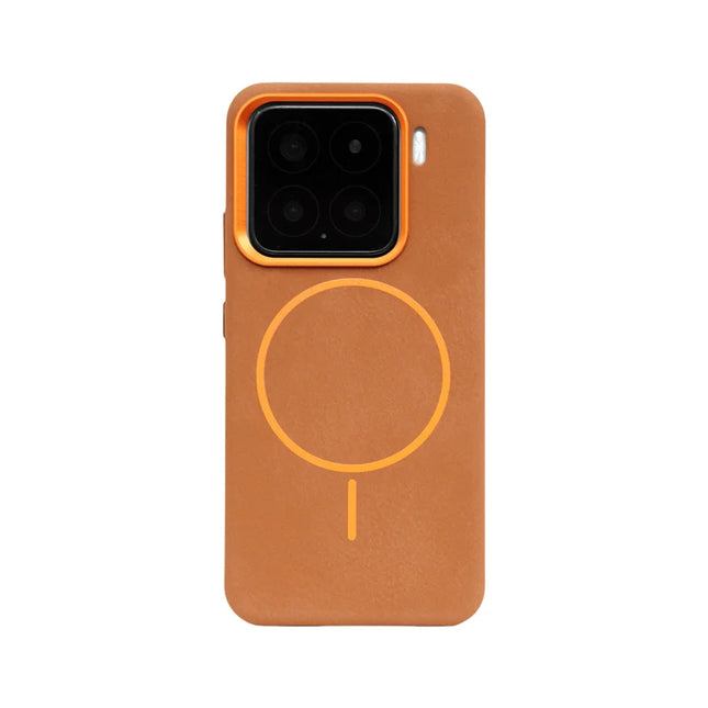 Alloy Lens Flocking Lining Magnetic Phone Case For Xiaomi Mi 15 Pro Mi 14 Magnetic PU Leather Texture Wireless Charging Cover