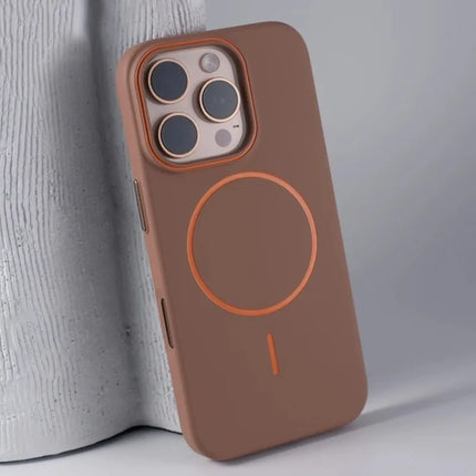 Ultrathin Simple Magsafe Phone Case for iPhone 16 15 14 Plus 13 12 Pro Max Matte Hit Color Lens Wireless Charging Hard PC Cover