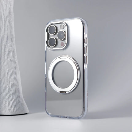Magnetic Rotatable Kickstand Holder for MagSafe Phone Case for iPhone 16 17 Pro Max 14 15 Pro Wireless Charging Clear Hard Cover