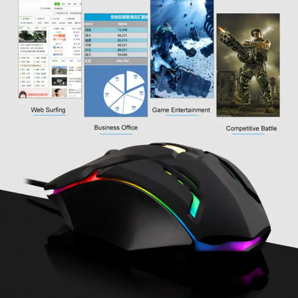 Gaming Mouse LED Ergonomic Design Gaming Mouse Luminous USB Wired 4-button USB Backlit Mouse For PC Desktop and Laptop Computers