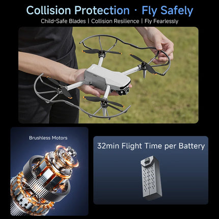 4DRC F15 8K Camera Drone with 3-Axis Gimbal, 240g Foldable Quadcopter, 30min Flight,GPS Smart Follow, Brushless Motor RC Dron