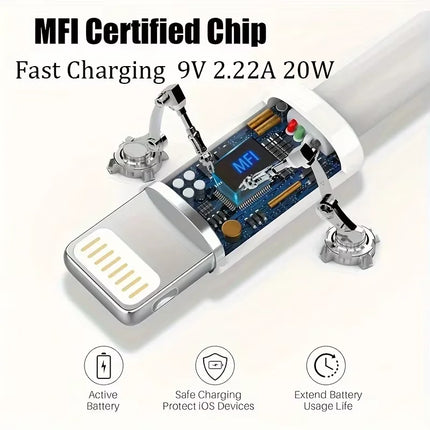 3PCS 6PCS for iPhone 20W USB C Carplay Cable Car Charger Cord  Fast Charging Data Transfer for iPhone 14 13 12 11