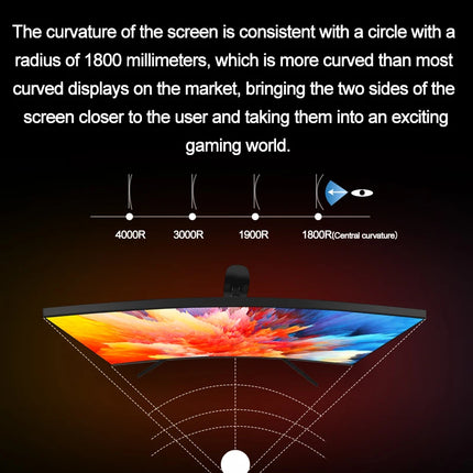 27-Inch Curved Gaming Monitor - 2K 165Hz QHD E-sports Display, VA Panel, High-Definition Computer Screen for Office & Gaming