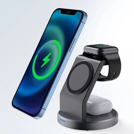 3 In 1 Wireless Charger Stand Mobile phone Holder For iPhone 16 15 14 13 Pro Max iWatch AirPods Fast Charging Station