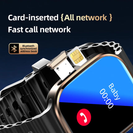New Smartwatch 5G LTE  Android 13.0 2.29'' AMOLED Display Smart Watch With 800W Pull-out Camera Face/Fingerprint Unlock Sim Card
