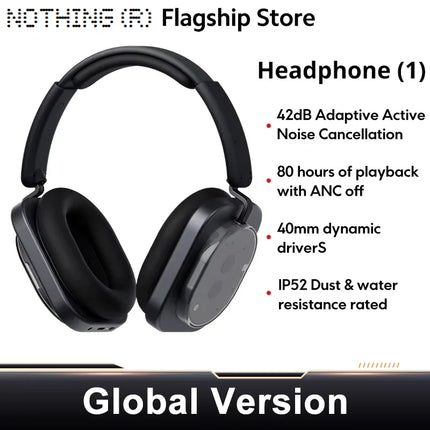 Global Version Nothing Headphone (1) 40mm Dynamic Driver Wireless Headphone 15 Quick Charge ANC Headset Support AAC SBC LDAC