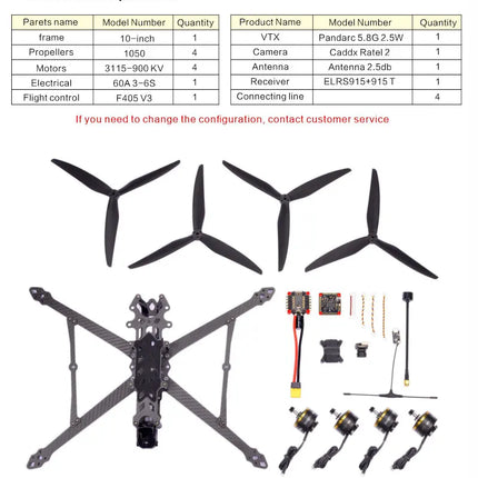 FPV Racing Drone Mark4 V2 10-inch Mounted Throwing Hovering Long Endurance 5kg Heavy Load Quadcopter