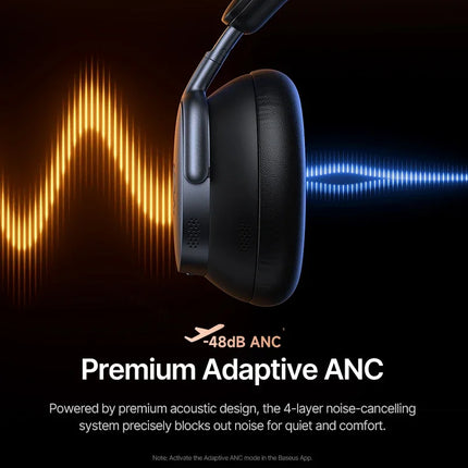 Baseus Inspire XH1 Sound by Bose ANC Wireless Headphone Bluetooth 6.1 48dB Adaptive Noise Cancellation Headset Hi-Res LDAC 100Hr