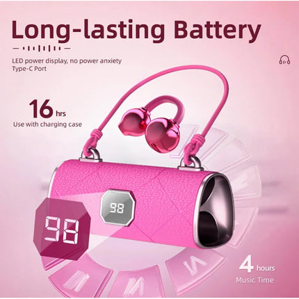 Open Ear Wireless Earphones With Mics Bluetooth 5.4 Ear-clip Headphones Portable Long Battery Life HIFI Stereo Headsets For Gift
