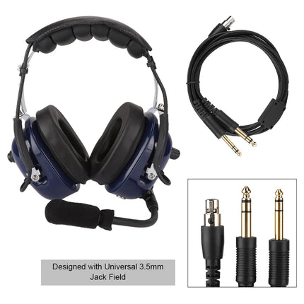 General Aviation Headset Dual Plug  Headphone 3.5mm Noise Reduction Headset for Pilots General Aviation  Headset