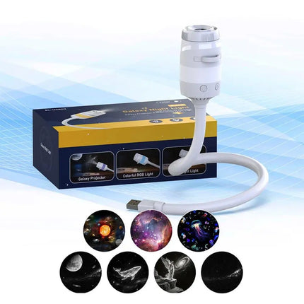 Mini Galaxy Projector Light USB LED Starry Sky Night Lamp Aurora Nebula Projection 360° Rotate Adjustable For Party Room Decor