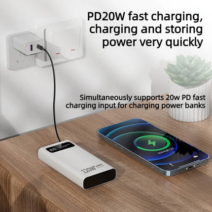 Newly 300000mAh Large Capacity Powerbank 120W Super Fast Charging Led Digital Display Portable External Battery For All Models
