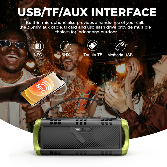 W-KING Portable Bluetooth Speaker with Stereo Sound, Bluetooth 5, Bassup, IPX6 Waterproof, Wireless, Speaker for Home, Outdoors