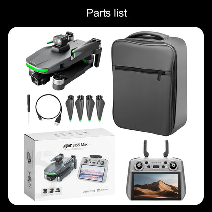 S155 MAX Drone GPS WIFI 3KM FPV 3-axis Gimbal 2.7K Dual Camera 360° Obstacle Avoidance Quadcopter 7.2" Screen Control