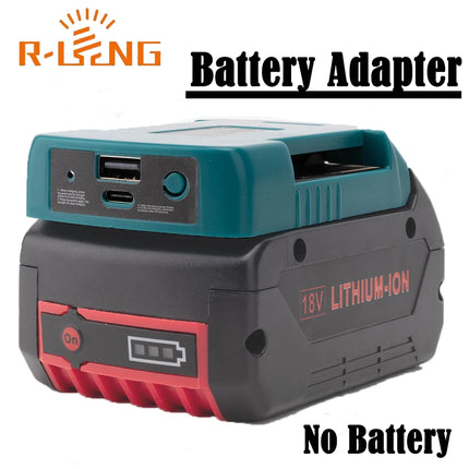 Power Bank For Bosch 18V BAT609 BAT610G Battery Charger With USB With Type-C Holder Adapter Fast Charging (Can't Charge Battery)