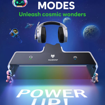 NUBWO G06 Pro Wireless Gaming Headset with Charging Station for Headset & PS5 Controller, 17ms Low Latency, 120H Battery Life