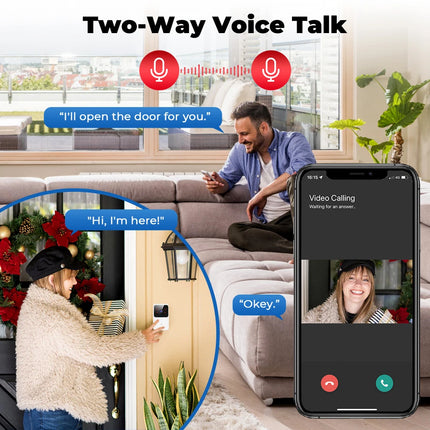 Wireless Video Doorbell Camera, WiFi Two-way Talk Doorbell with IR Night Vision, Smart Home Security Surveillance Monitor