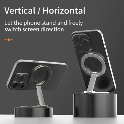 Universal Folding Double Sided Magnetic Phone Holder for Magsafe Gym Treadmill Car Foldable Smartphone Phone Stand