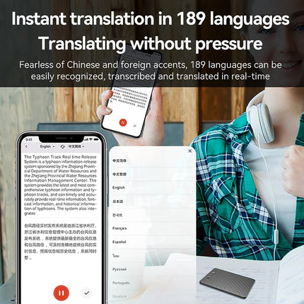 AI Powered ChatGPT-4 App Phone Call Digital Voice Recorder 8GB-256GB Transcribe Summarize Language Sound Device Audio Dictaphone