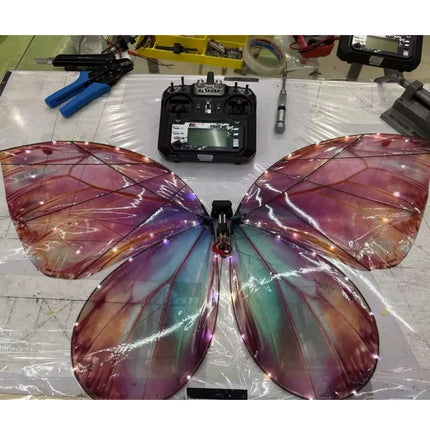Flysky RC Butterfly Drone Bionic Flying Insect Toy with LED Light & Colorful Wings Remote Control Drone for Wedding Proposal