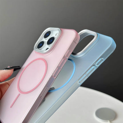 ins Clear Solid Color Frosted For Magsafe Phone Case For iPhone 17 15 16 Plus 14 13 12 11 Pro Max High Out Lens Protector Cover
