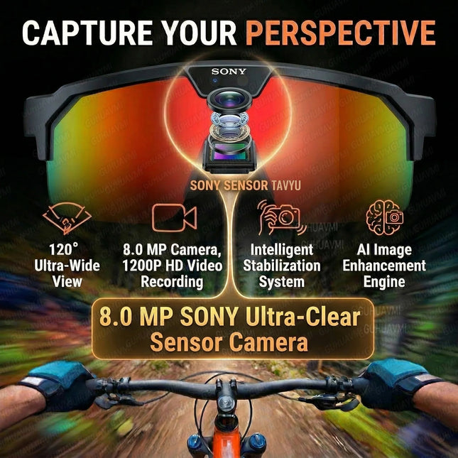 2026 Upgrade Smart Glasses with 8MP Photo&Video Camera AI Assistant Recognition Translation EIS Bluetooth Audio Sunglasses Men
