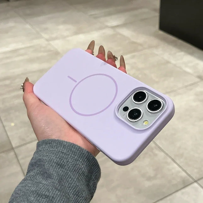 Liquid Silicone Phone Case For iPhone 11 12 13 14 15 16 17 Pro Max Plus Air Magnetic Wireless Charger Shockproof Bumper Cover