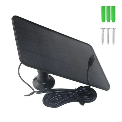 6W 5V Solar Panel For Doorbell Camera Solar Charging Board With Microed USB Interfaced And 5M Cable Outdoor Power Supply F19E