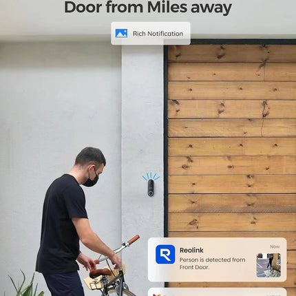 REOLINK Video Doorbell WiFi Camera 2K+ Wired Outdoor Dual Wi-Fi 4:3 Wide View Smart Detection Front Door Home Security Chime V2