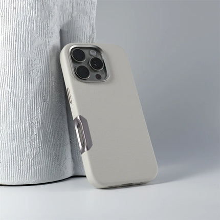 INS Simple Solid Color Leather for MagSafe Phone Case For iPhone 16 Pro Max 16 Pro 16 Wireless Charging Alloy Lens Hard PC Cover