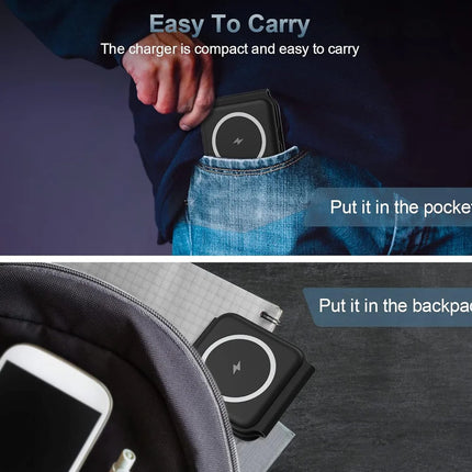 3-In-1 Foldable Magnetic Wireless Charger | Portable And Travel-Friendly | Compatible with Iphone 12-15 Series, Airpods 2/3/Pro