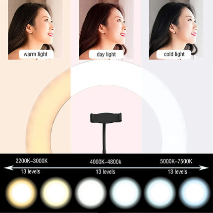 16/26/33cm LED Selfie Ring Light Dimmable LED Lamp Photography Ringlight For Phone Video Live Fill Lamp Photo Studio Ring Light