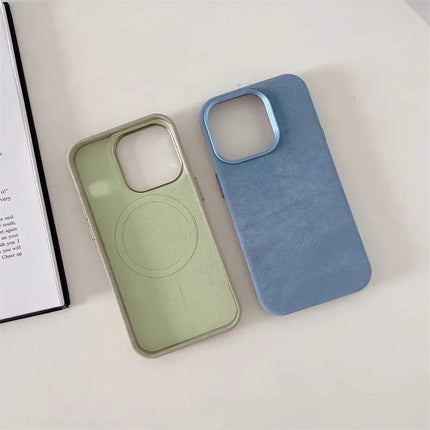 Flannel For Magsafe Phone Case for iPhone 16 Pro Max 15 15Pro 17 Matte Wireless Charging Back Cover Microfiber Protective Shell