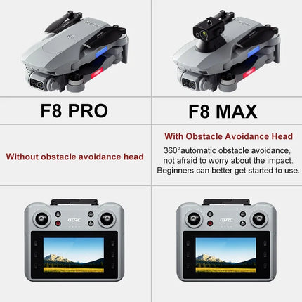 New F8 PRO MAX GPS Drone Professional 8K HD Dual Camera Screen Display 5G Wifi FPV Drone Foldable RC Quadcopter Toys Gifts