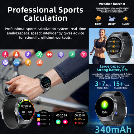 LIGE New Body Fat Analysis Health Smart Watch ECG+PPG Uric Acid Blood Pressure Blood Oxygen Clock Call Smart Watch For Men Women