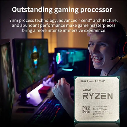 AMD Ryzen 7 5700X 8-Core 16-Thread CPU 4.6GHz AM4 Gaming Desktop PC No Integrated GPU