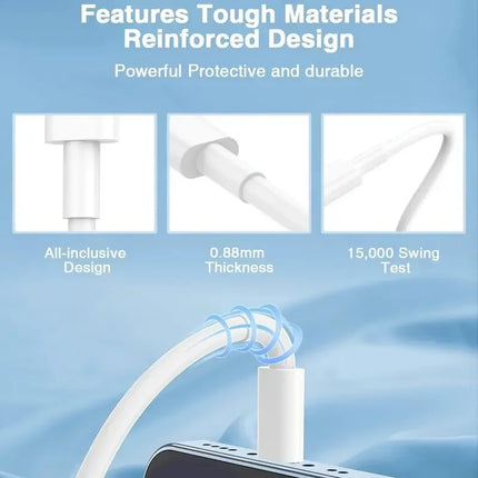 3PCS 6PCS for iPhone 20W USB C Carplay Cable Car Charger Cord  Fast Charging Data Transfer for iPhone 14 13 12 11