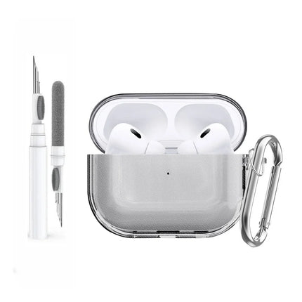 Case for Airpods Pro 3 Earphone Accessories Transparent Protective Shockproof Case with Cleaning Kit Keychain for Airpods Pro 3