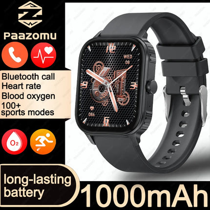 2026 upgraded smartwatch -1000mAh long battery life, 2.04-inch large screen, wireless calling, 100+sports, neutral smartwatch
