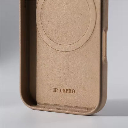 for Magsafe Flannel Microfibre Pattern Phone Case for iPhone 16 Pro Max 13 14 15Pro Hardware Keys Camera Frame Back Hard Case