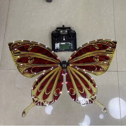 Flysky RC Butterfly Drone Bionic Flying Insect Toy with LED Light & Colorful Wings Remote Control Drone for Wedding Proposal