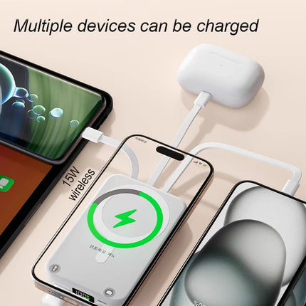 Power Bank 1000mAh Magnetic Battery Pack Power Bank with USB-C Cable 20W Fast Charging Ultra Slim