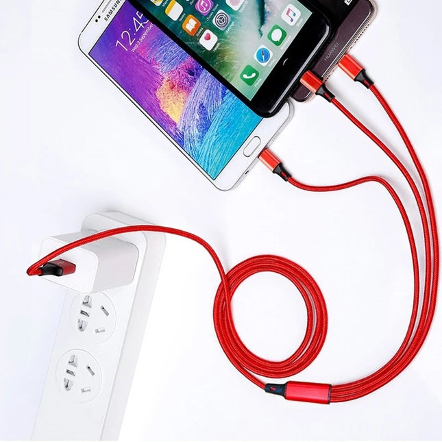 New 120W Fast Charging Cable Multi Charger Cable Nylon Braided Multiple USB  Charging Cord Adapter For iOS Android Type-C