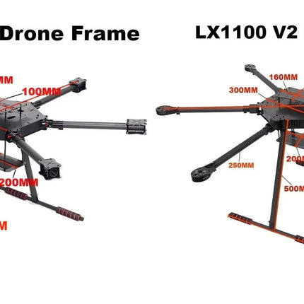 FPV LX1100 V1/ V2 Full Carbon Fiber 1100mm Hexa-Rotor Frame X-Roter 80A ESC Flight Control Drone Frame