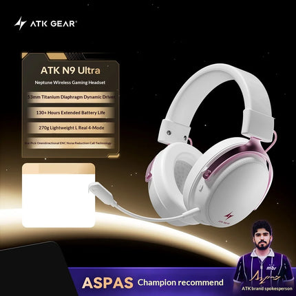 ATK Neptune N9 Pro/N9 Ultra Headphone 4 Mode Wireless Headset Low Delay ENC 1500mAh 53mm Dynamic Driver Earphone PC Accessories