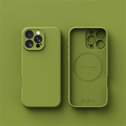 Luxury Liquid Silicone For Magsafe Phone Case For iPhone 17 16 15 14 13 12 Pro Max 11 X XR Wireless Charging Skin Smooth Cover