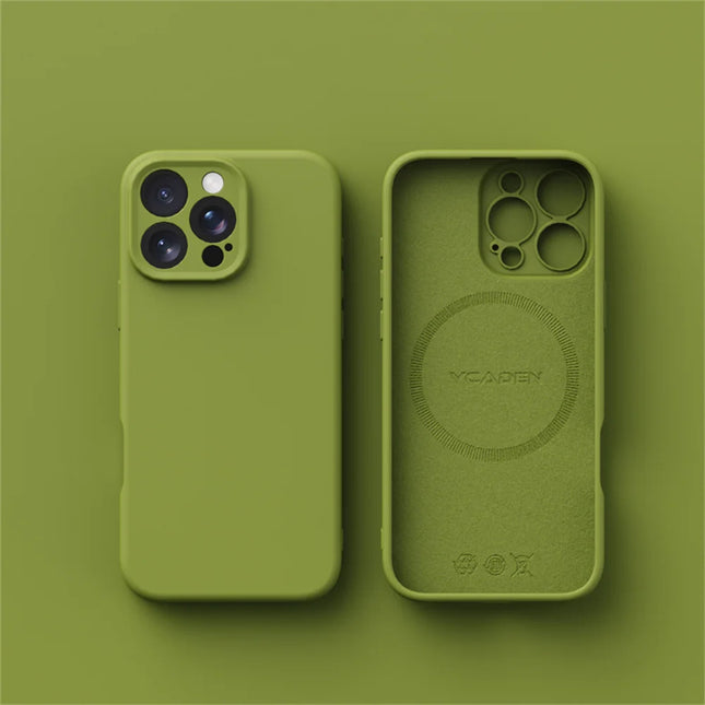 Luxury Liquid Silicone For Magsafe Phone Case For iPhone 17 16 15 14 13 12 Pro Max 11 X XR Wireless Charging Skin Smooth Cover